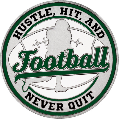 Dark Green "Football" with Dark Green Outer Circular Borders
